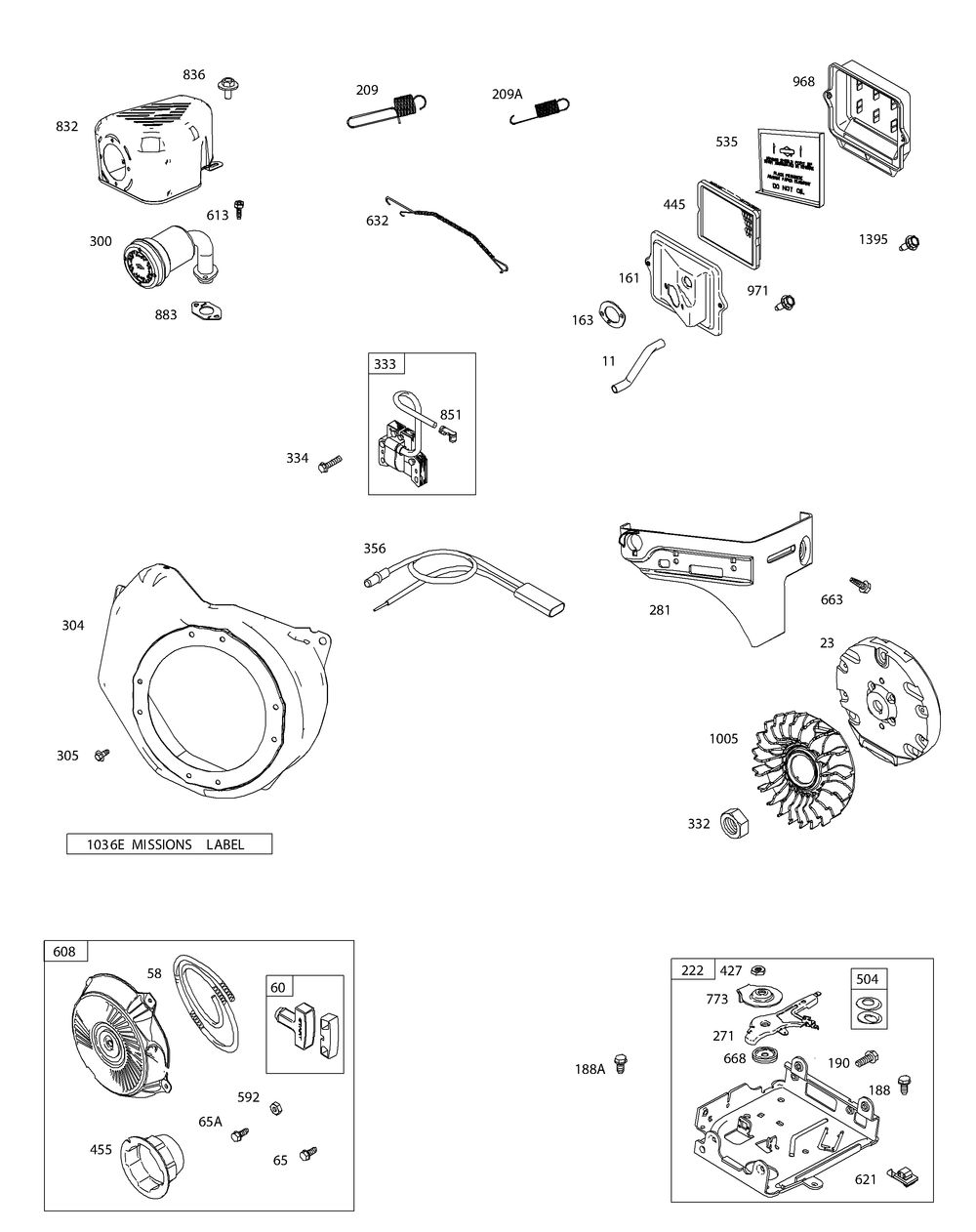 Bs 15t202-0915-F8 Air Cleaner, Exhaust System Diagram and Parts List for CS3310 (24A424M-24A424M709-24A424M710-24A424M756)(2015) Cub Cadet Chipper Shredder